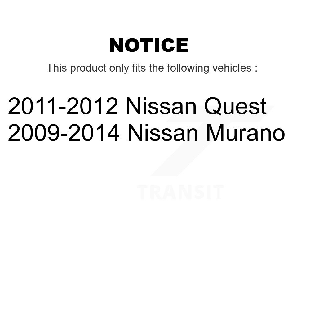 [Front To Frame] Avant de cadre de suspension stabilisant barre Bushing Kit pour Nissan Murano Quest