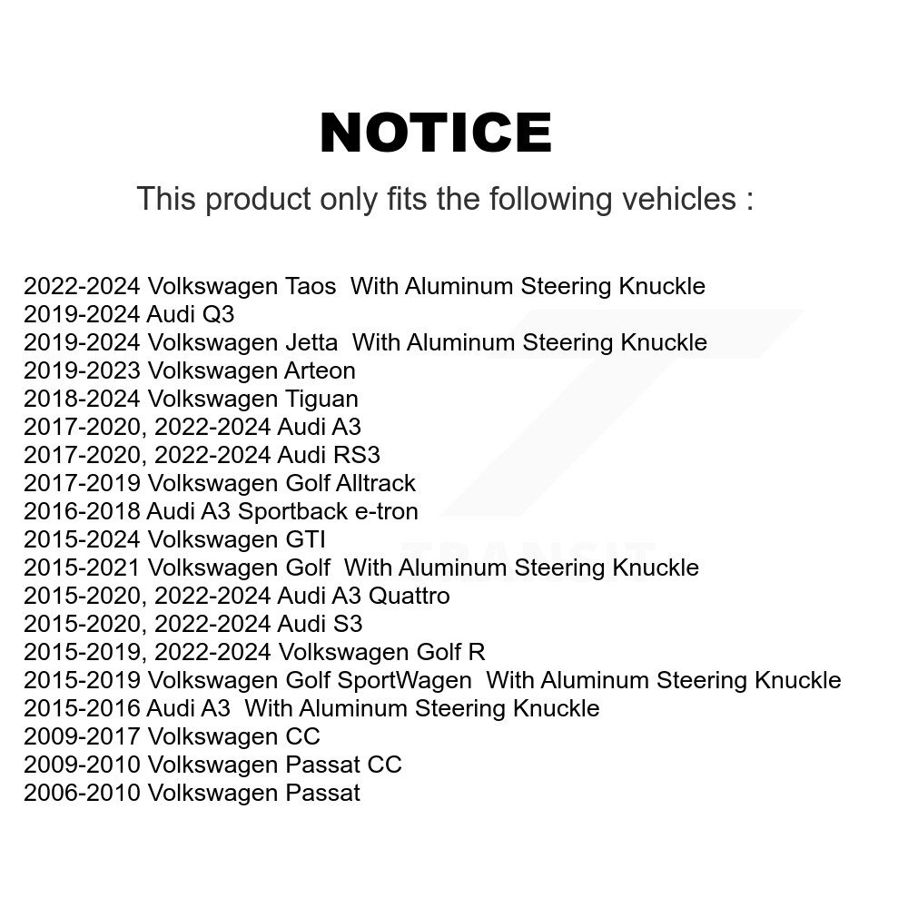 [Avant droite inférieure] Joint à rotule avant droite inférieure pour Volkswagen Tiguan Jetta Golf Audi Q3