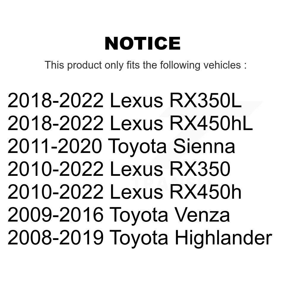 [Avant droite inférieure] Joint à rotule avant droite inférieure pour Toyota Highlander Lexus Sienna RX350