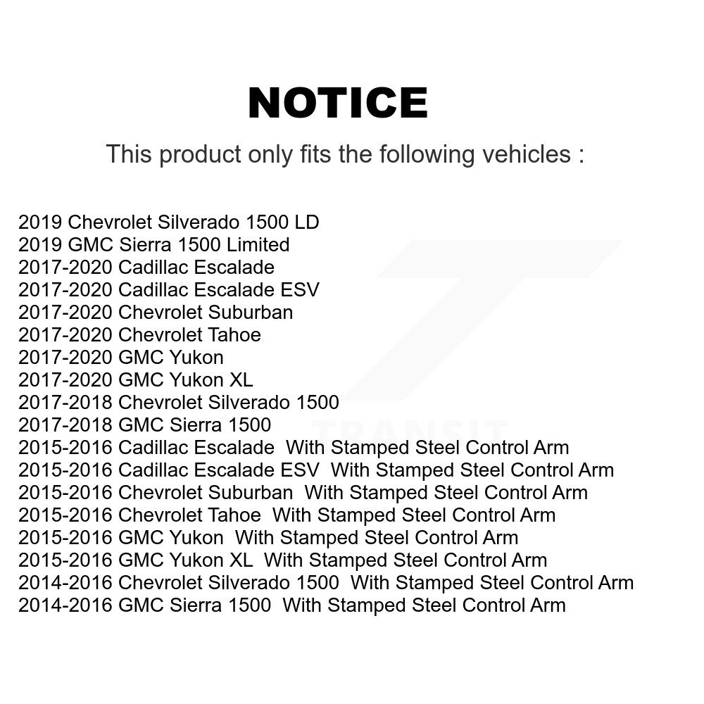 [Supérieure à l'avant] Joint à rotule de suspension supérieure avant pour GMC Chevrolet Sierra 1500 Silverado Tahoe