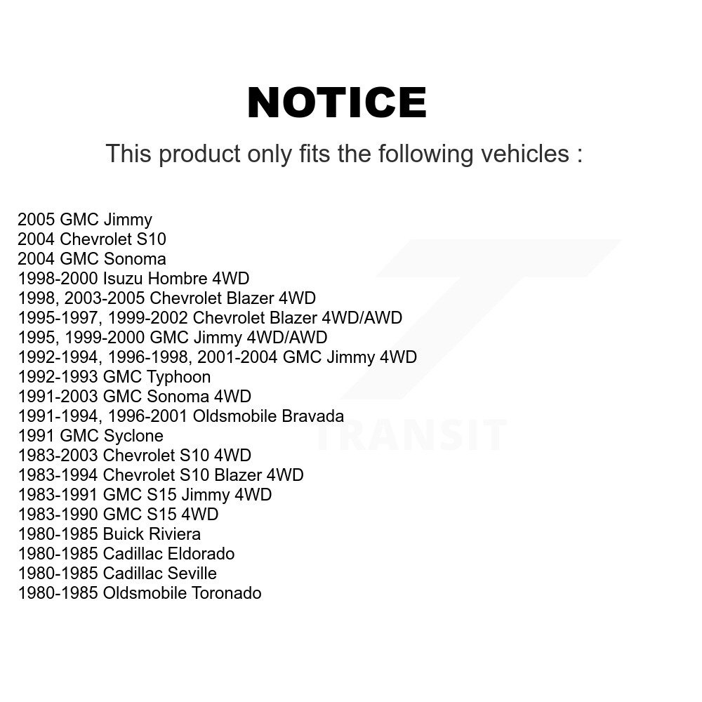 [Front] Arme de braquage avant pour Chevrolet GMC S10 Blazer Jimmy Sonoma S15 Cadillac