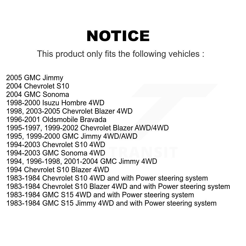 [Front] Arme de direction avant Pitman pour Chevrolet GMC S10 Blazer Jimmy Sonoma S15 Isuzu