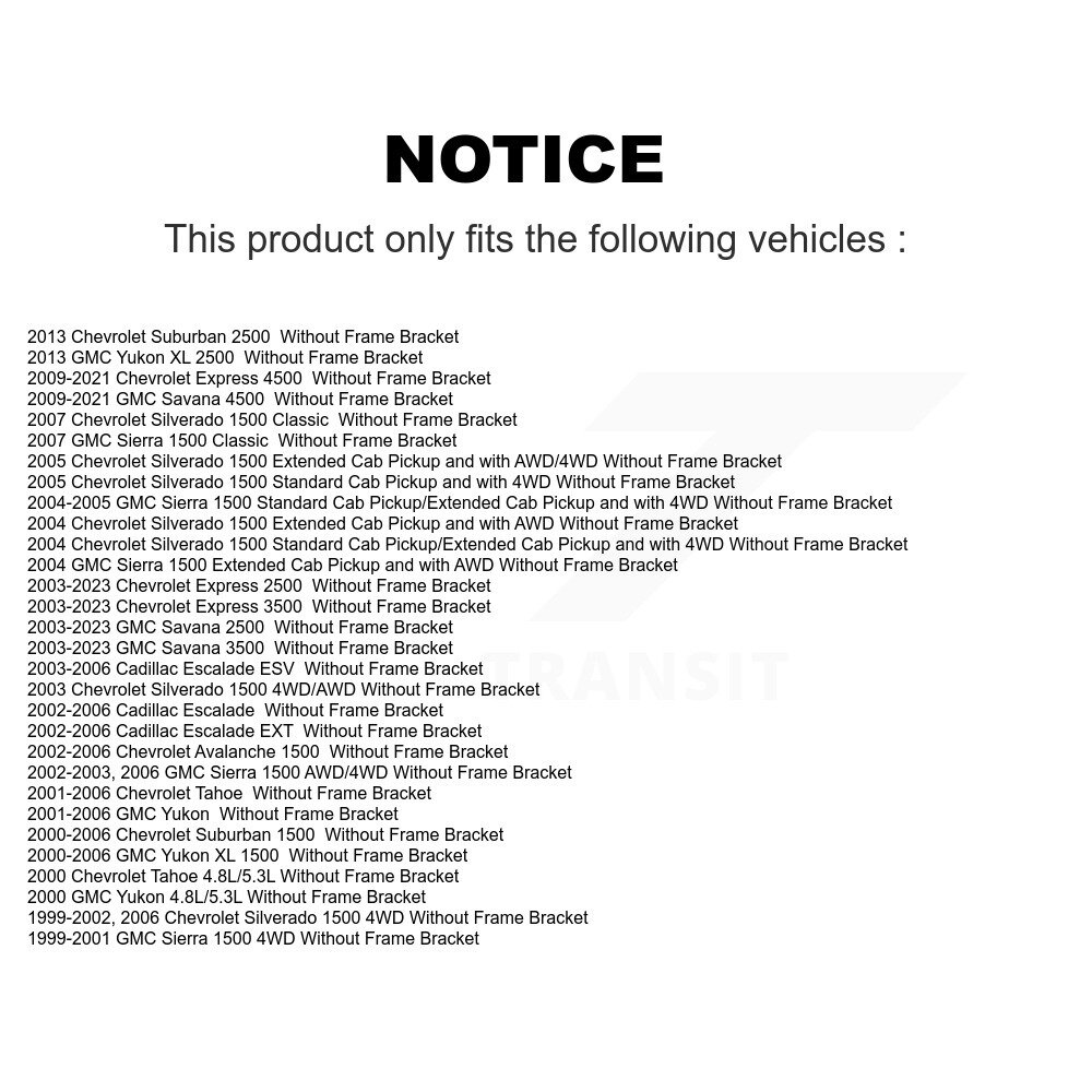 [Front] Arme de direction avant Idler pour Chevrolet GMC Silverado 1500 Sierra Savana 2500 XL
