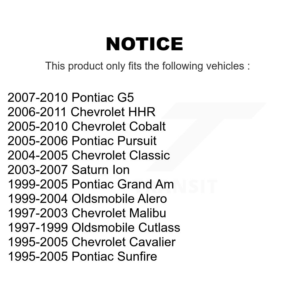 [Avant inférieur arrière] Bras de suspension avant inférieur arrière pour Chevrolet Pontiac Cobalt