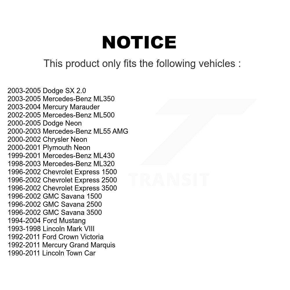 [Arrière] Stabilisateur de suspension Lien de barre Kit pour Ford Mustang Lincoln Town Car Crown Grand