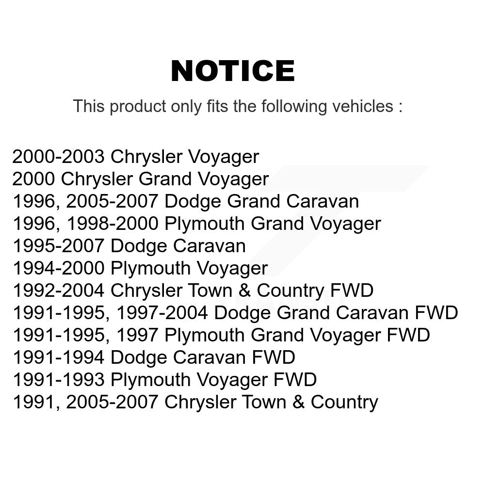 [Arrière] Lien de barre de stabilisation de suspension arrière Kit pour Dodge Grand Caravan Chrysler Town &