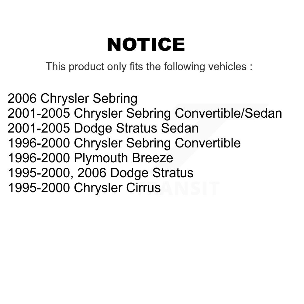 [Front] Stabilisateur de suspension avant Lien de barre Kit pour Chrysler Sebring Cirrus Dodge