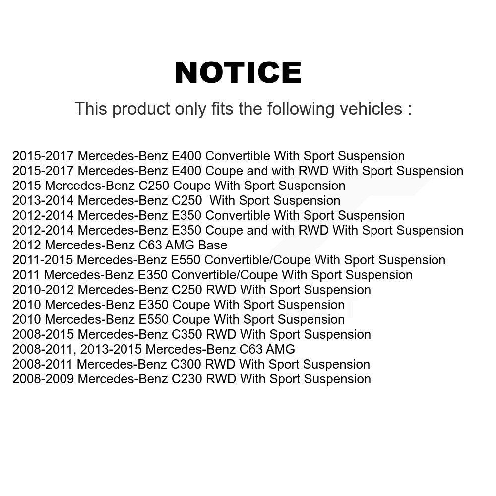 [Avant droite] Kit de liaison de barre de stabilisation de suspension avant droite pour Mercedes-Benz C300 E350 C350