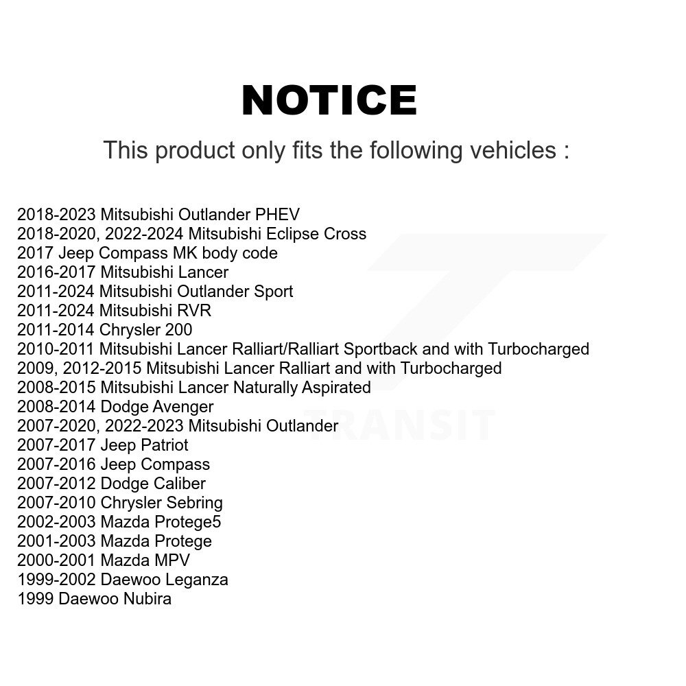 [Front] Stabilisateur de suspension Lien de barre Kit pour Mitsubishi Jeep RVR Lancer 200