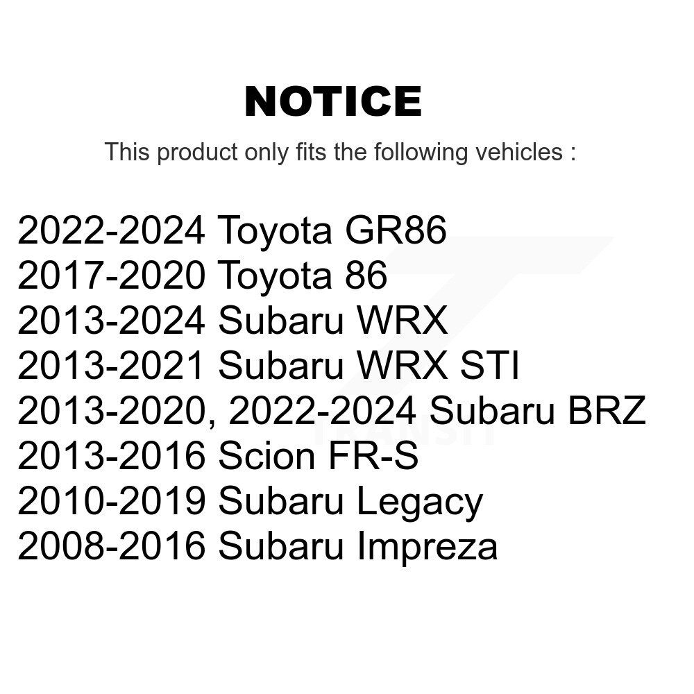 [Arrière] Lien de barre de stabilisation de suspension arrière Kit pour Subaru Impreza WRX Legacy BRZ STI 86