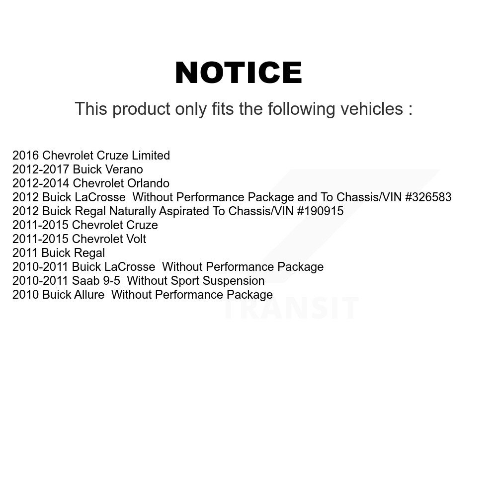 [Front] Stabilisateur de suspension avant Lien de barre Kit pour Chevrolet Cruze Buick Verano Volt