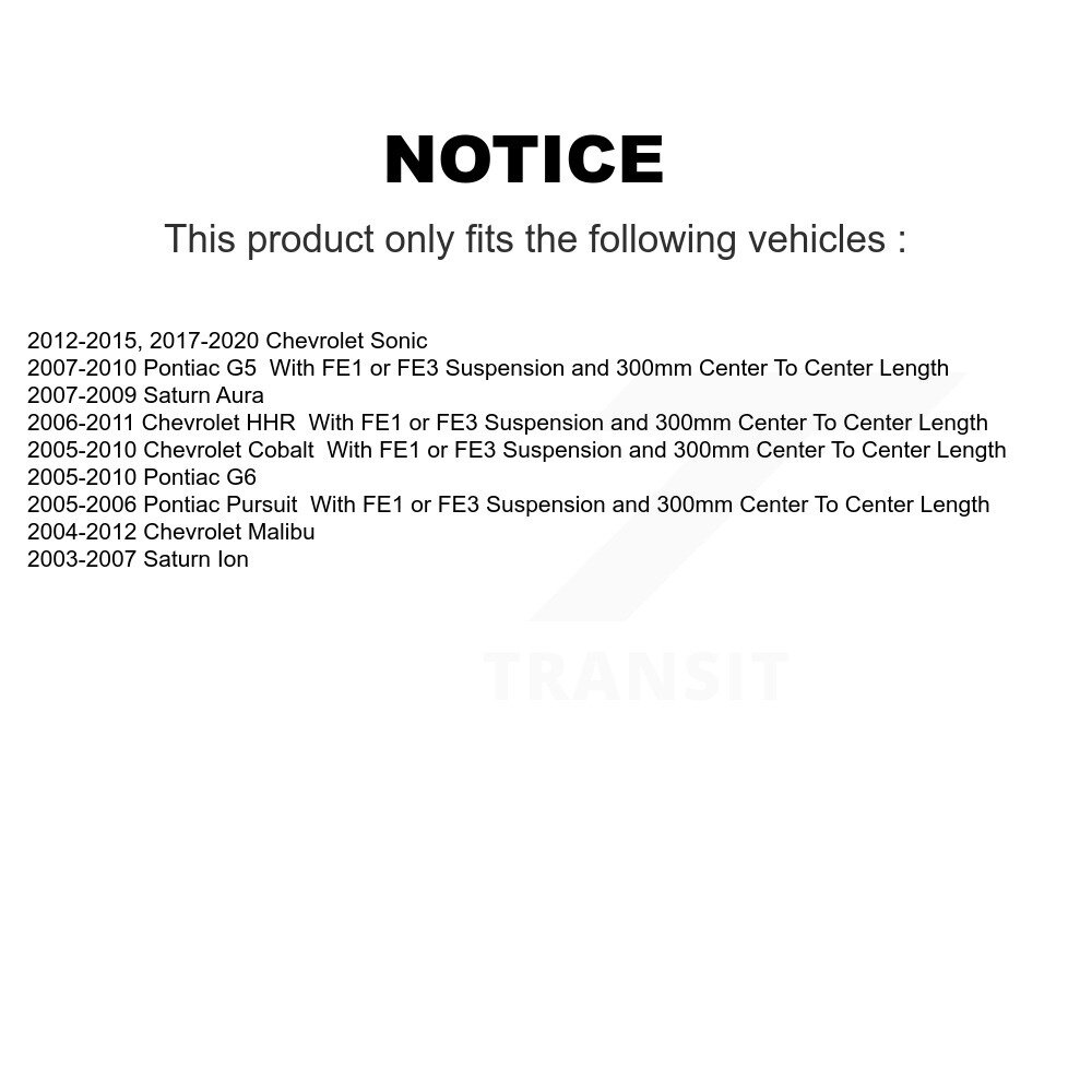 [Front] Stabilisateur de suspension avant Lien de barre Kit pour Chevrolet Cobalt Malibu Pontiac G5