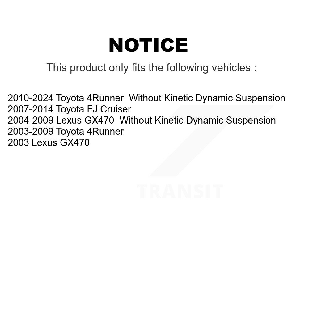 [Arrière] Lien de barre de stabilisation de suspension arrière Kit pour Toyota 4Runner FJ Cruiser Lexus