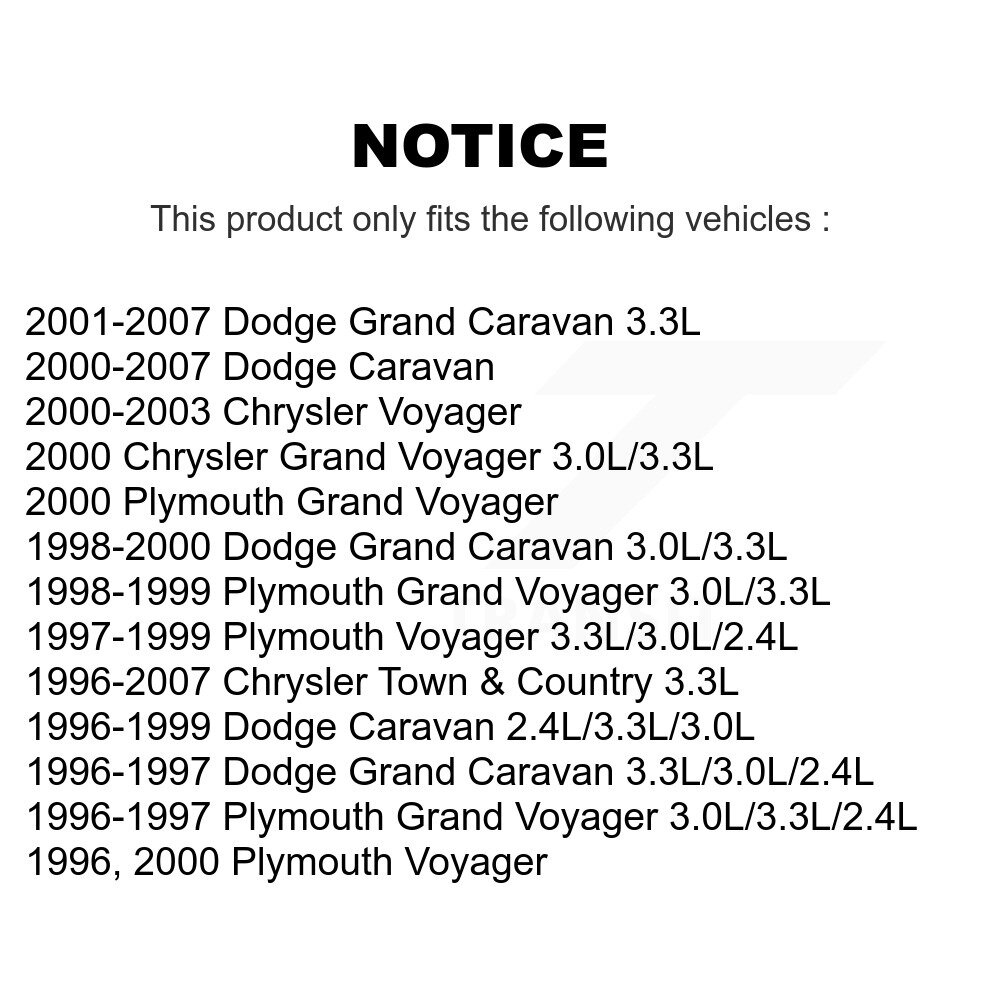 [Avant inférieur arrière] Attache-bras pour Dodge Grand Caravan Town