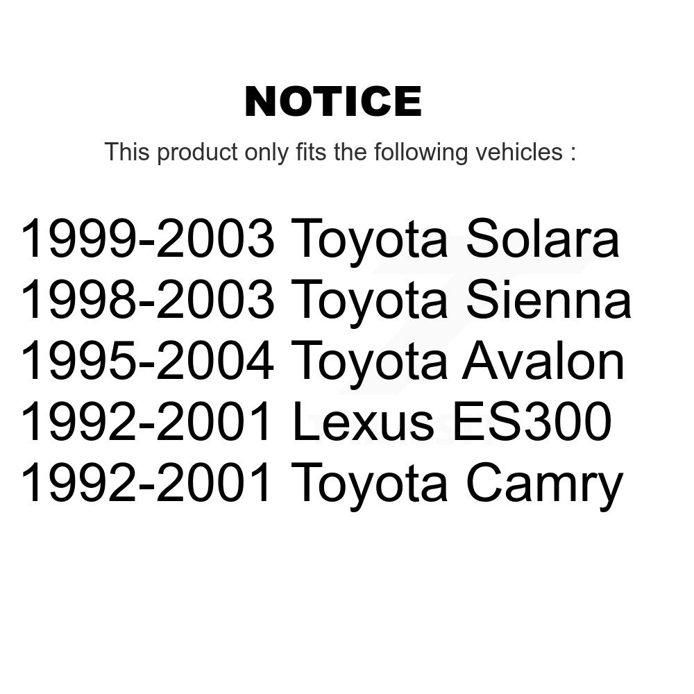 [Avant inférieur] Avant Contrôle de suspension inférieur Bras Bushing Kit pour Toyota Camry Sienna Solara