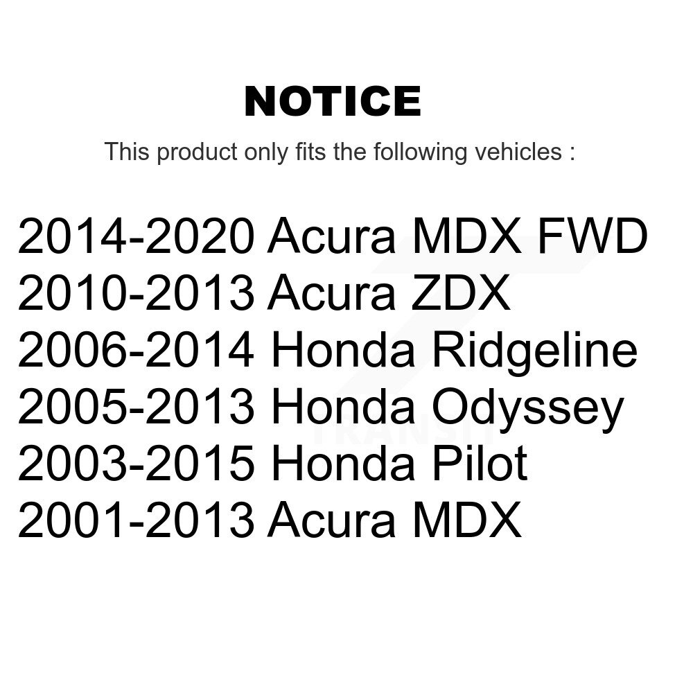 [Front To Frame] Avant de cadre de suspension stabilisant barre Bushing Kit pour Honda Acura MDX Odyssée