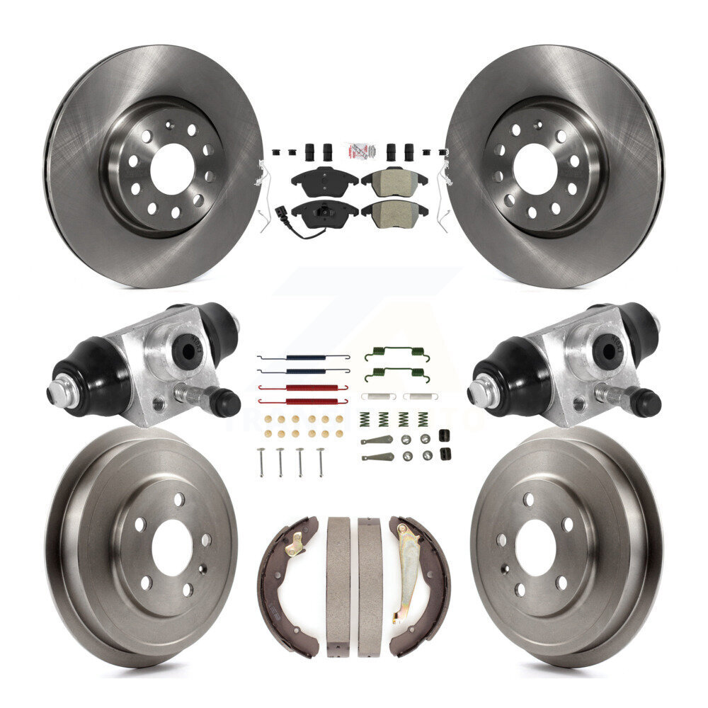 Front Rear Brake Rotor Semi Metallic Pad And Drum Kit 9Pc For Rear 