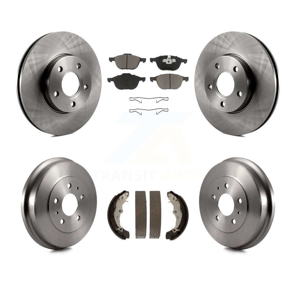 Transit Auto Front Rear Disc Brake Rotors Ceramic Pads And Drum Kit K8C-102418