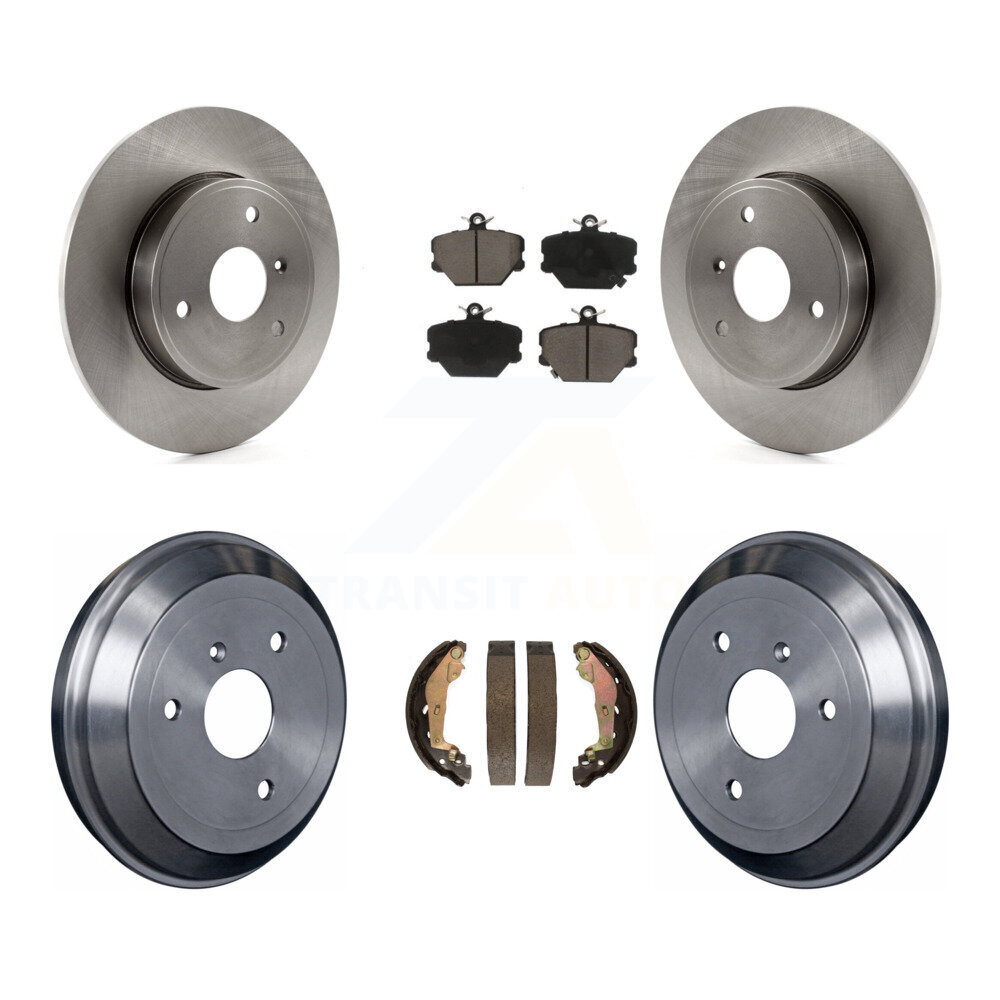 [Front+Rear] Disc Brake Rotors Ceramic Pads And Drum Kit For Smart Fortwo