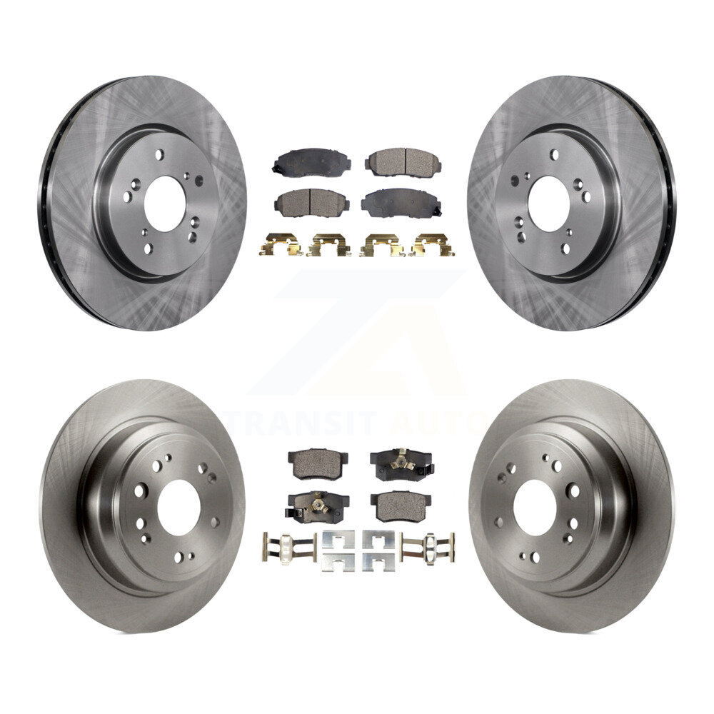 Transit Auto Front Rear Disc Brake Rotors And Semi-Metallic Pads Kit K8F-101286