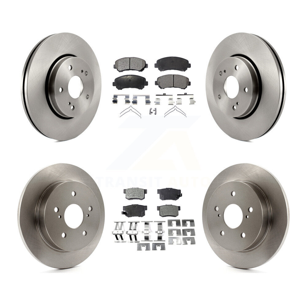 Front Rear Disc Brake Rotor & Semi-Metallic Pad Kit For 2010