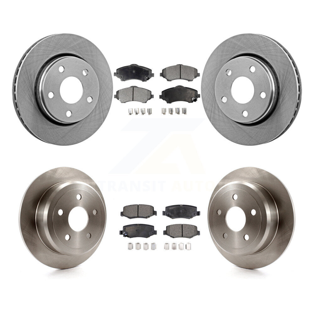 Transit Auto Front Rear Disc Brake Rotors And Ceramic Pads Kit K8T-101044