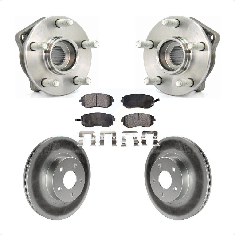 Transit Auto Front Hub Bearing Assembly Coated Disc Brake Rotors And Ceramic Pads Kit KBB-104519