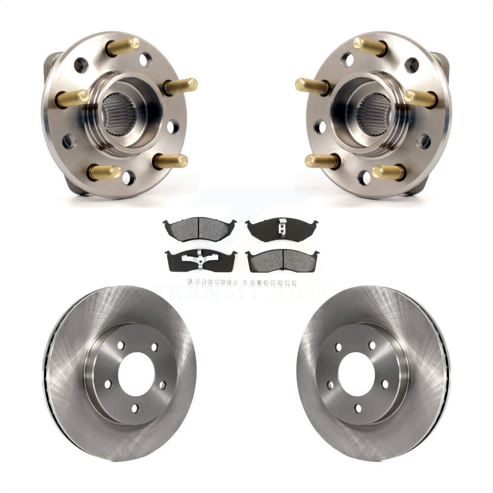 Transit Auto Front Hub Bearing Assembly Disc Brake Rotors And Semi-Metallic Pads Kit KBB-105510