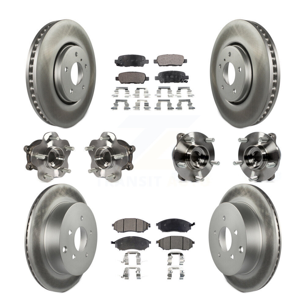 Front Rear Hub Bearings Coated Disc Brake Rotors And Pads Kit Pc For Awd Ebay