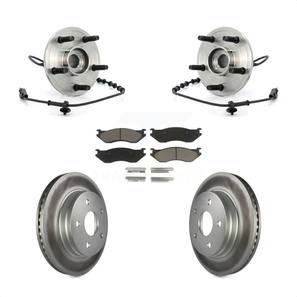 Transit Auto Front Hub Bearing Assembly Coated Disc Brake Rotors And Ceramic Pads Kit KBB-121286