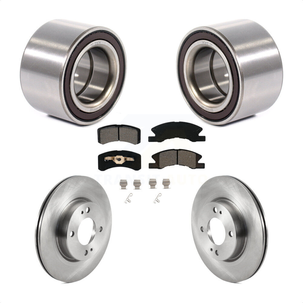 Transit Auto Front Wheel Bearing Disc Brake Rotors And Semi-Metallic Pads Kit KBB-125027