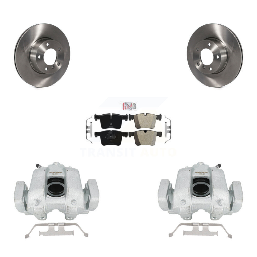 Transit Auto Front Disc Brake Caliper Rotors And Semi-Metallic Pads Kit KC8-100030N