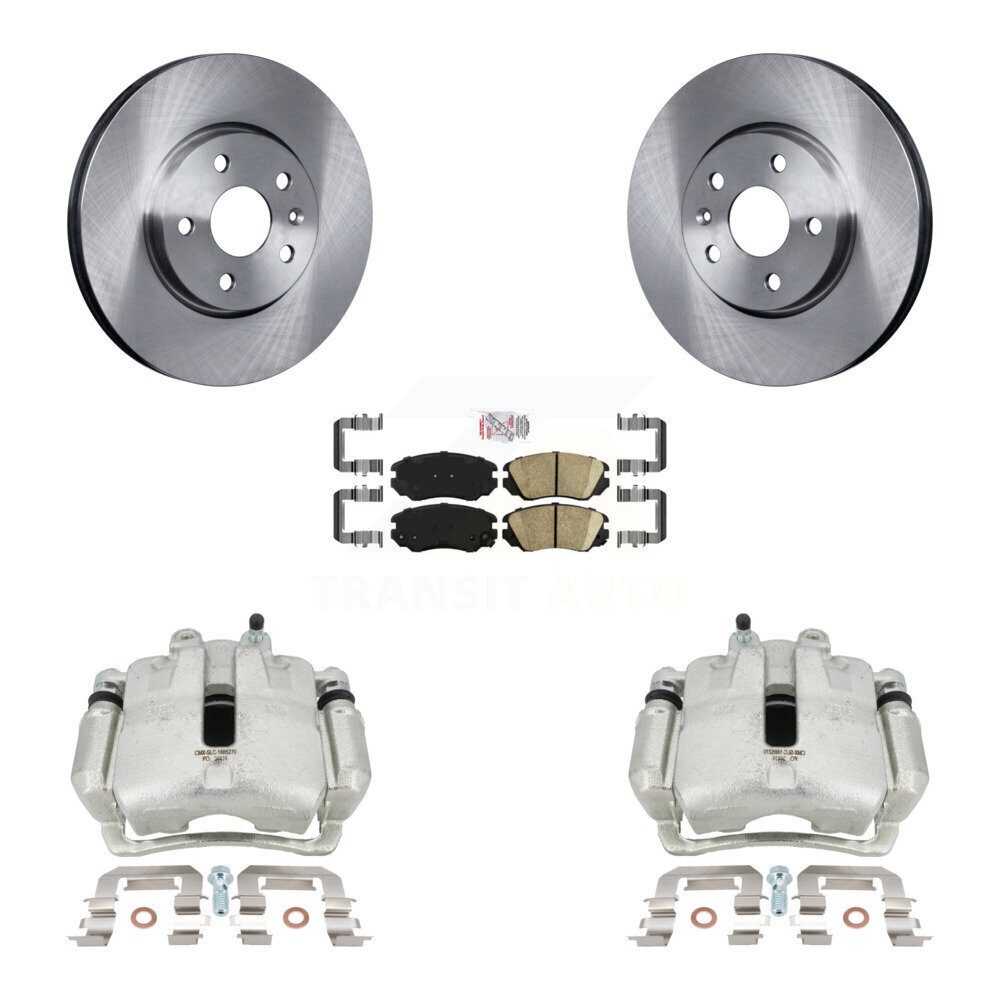 Transit Auto Front Disc Brake Caliper Rotors And Ceramic Pads Kit KC8-100136N