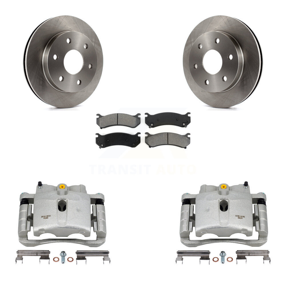 Transit Auto Front Disc Brake Caliper Rotors And Semi-Metallic Pads Kit KC8-100175S