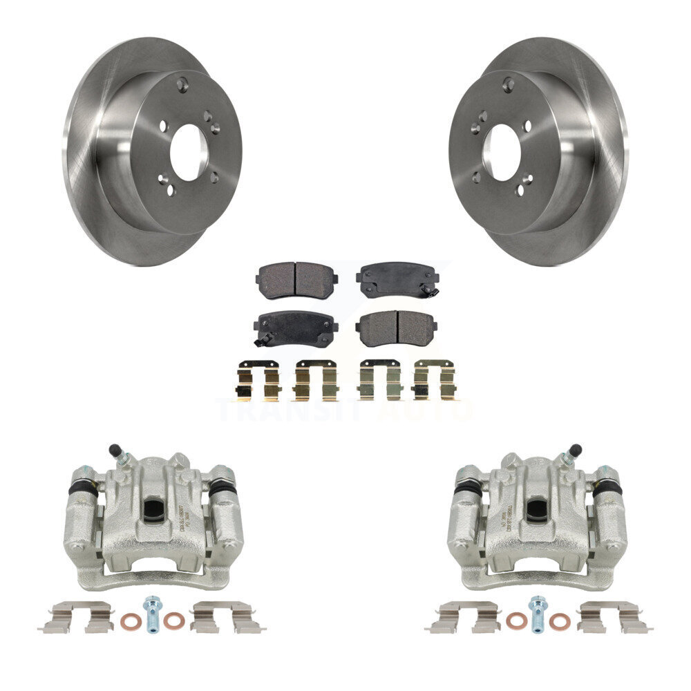 Transit Auto Rear Disc Brake Caliper Rotors And Semi-Metallic Pads Kit KC8-100721P