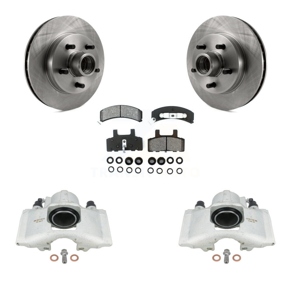 Transit Auto Front Disc Brake Caliper Rotors And Semi-Metallic Pads Kit KC8-100726S