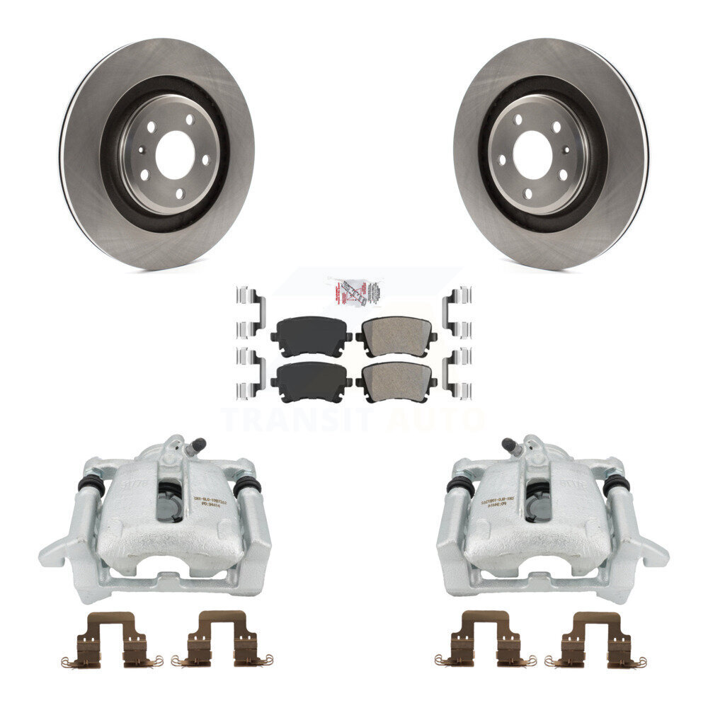 Transit Auto Rear Disc Brake Caliper Rotors And Semi-Metallic Pads Kit KC8-100967N