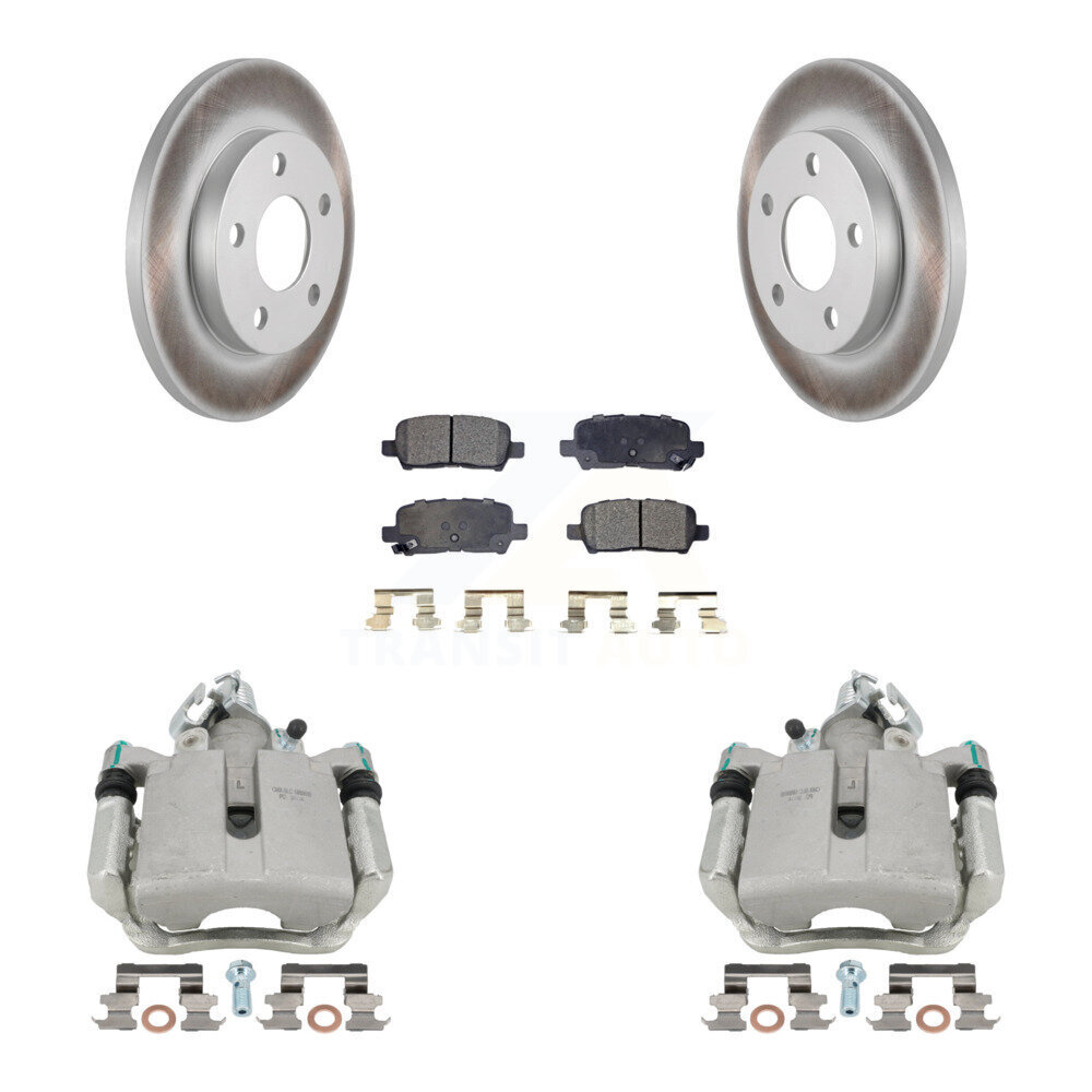 Transit Auto Rear Disc Brake Caliper Coated Rotors And Ceramic Pads Kit KCG-100142T