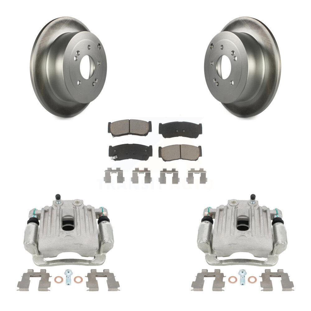 Transit Auto Rear Disc Brake Caliper Coated Rotors And Ceramic Pads Kit KCG-100222C