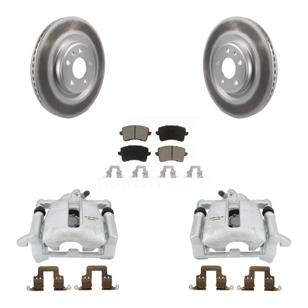 Transit Auto Rear Disc Brake Caliper Coated Rotors And Ceramic Pads Kit KCG-100301C