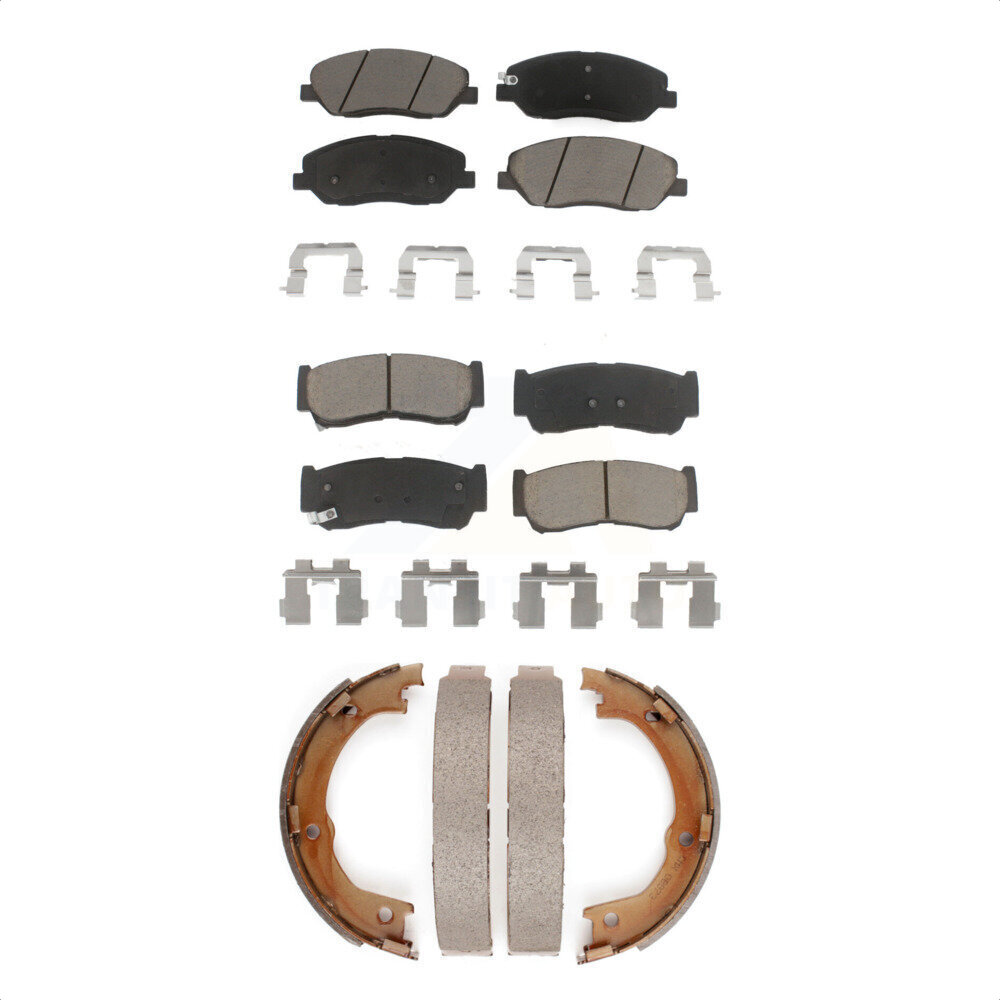 Transit Auto Front Rear Ceramic Brake Pads And Parking Shoes Kit KCN-100014