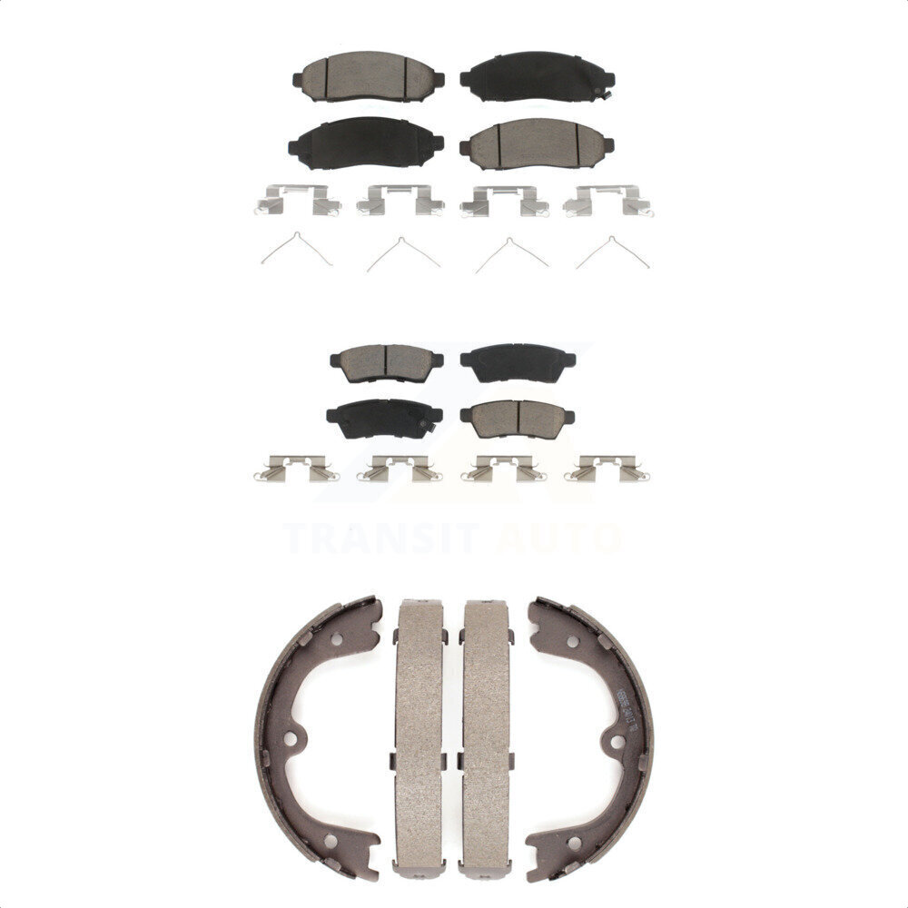 Transit Auto Front Rear Ceramic Brake Pads And Parking Shoes Kit KCN-100075