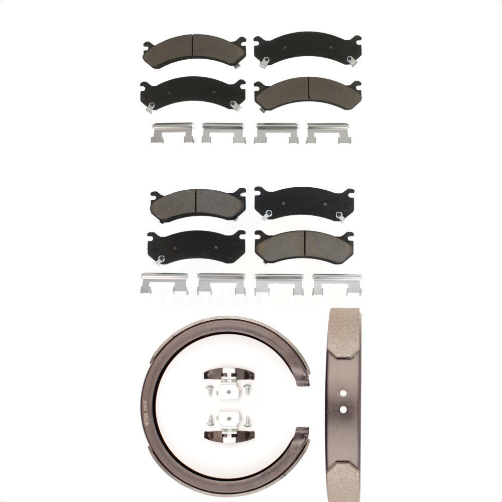Transit Auto Front Rear Ceramic Brake Pads And Parking Shoes Kit KCN-100198