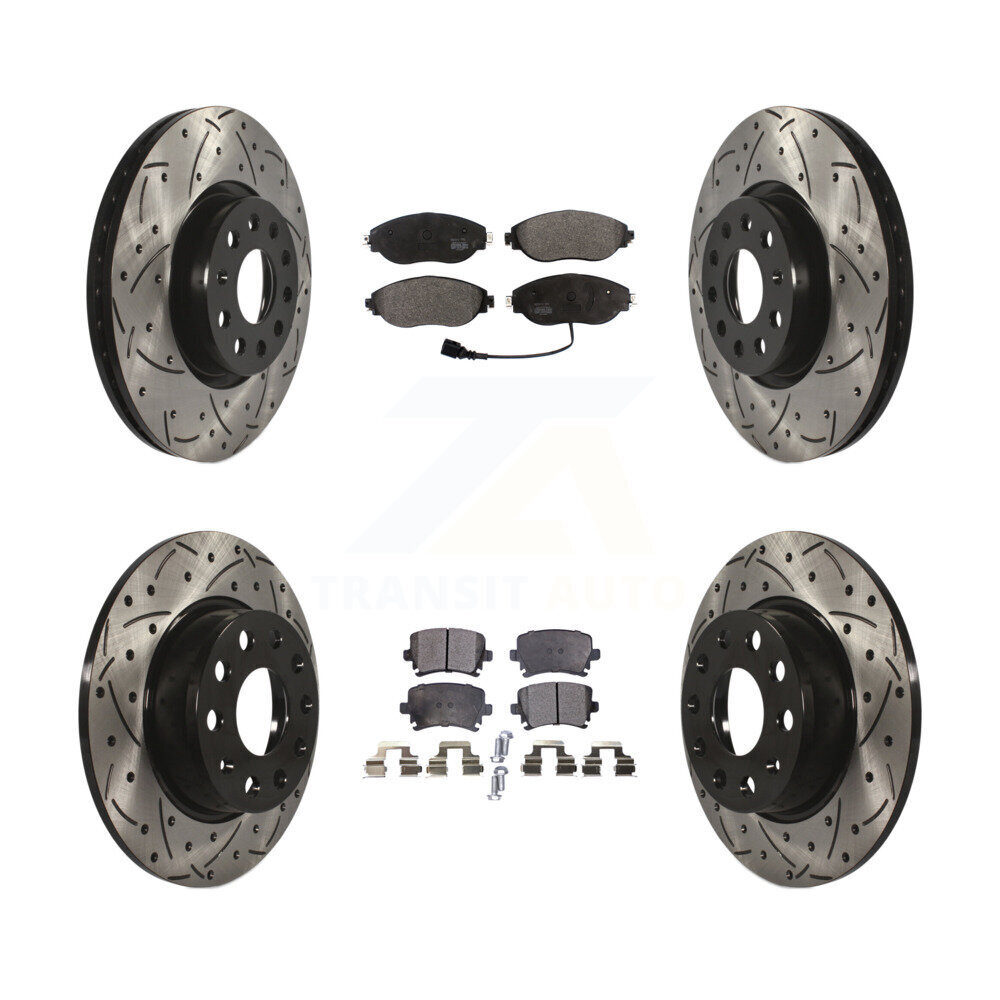 Transit Auto KDF-100574 Disc Brake Kit for 2015 Volkswagen GTI - Front and Rear