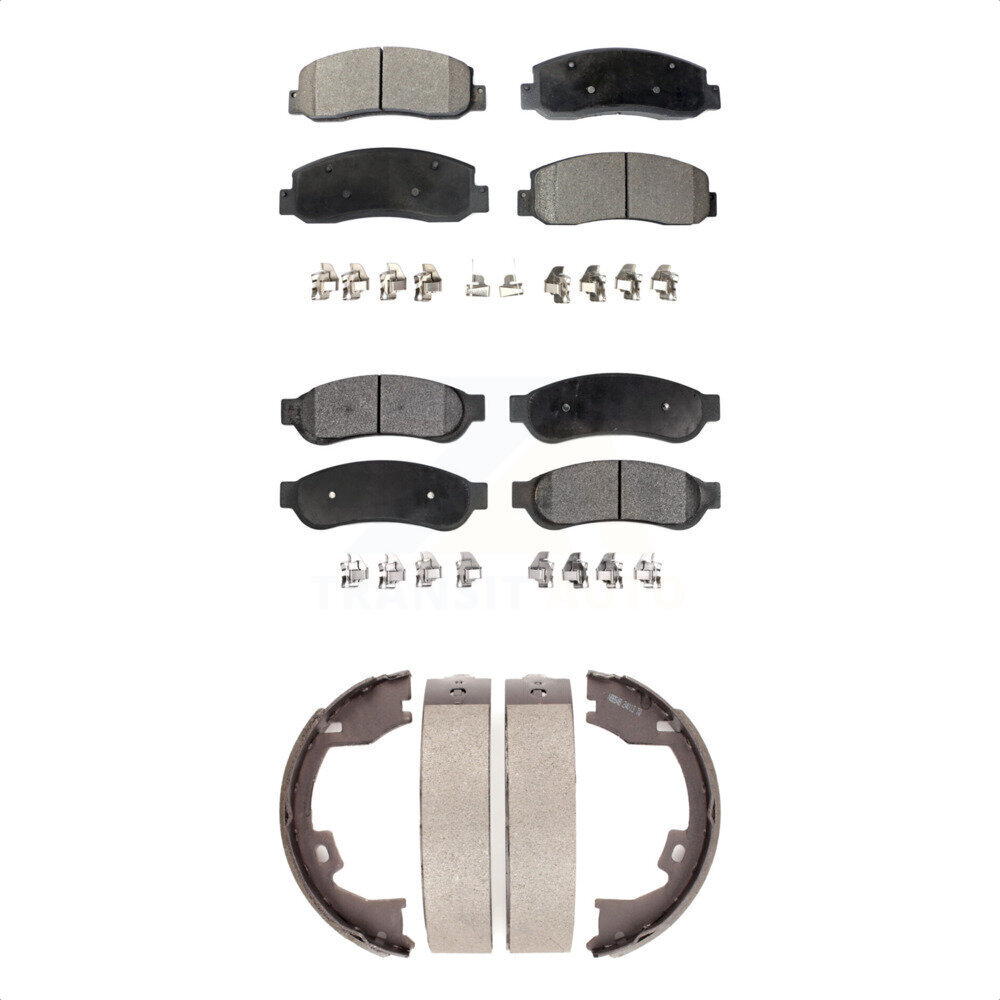Transit Auto Front Rear Semi-Metallic Brake Pads And Parking Shoes Kit KFN-100716