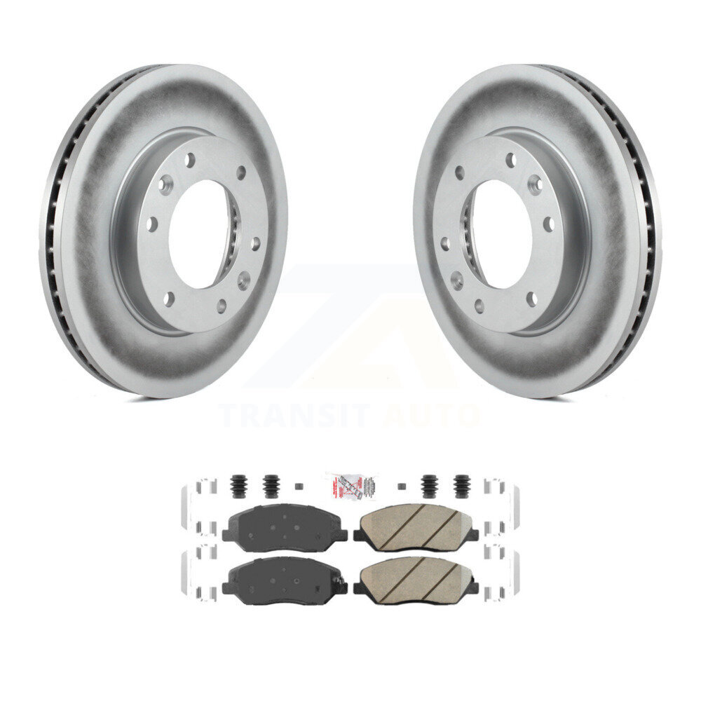 Transit Auto Front Coated Disc Brake Rotors And Ceramic Pads Kit KGA-100672