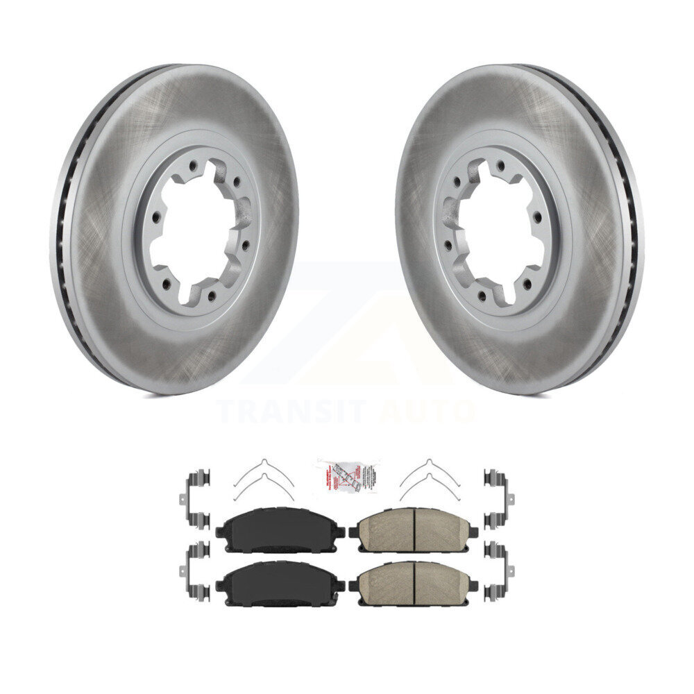 Transit Auto Front Coated Disc Brake Rotors And Ceramic Pads Kit KGA-100741