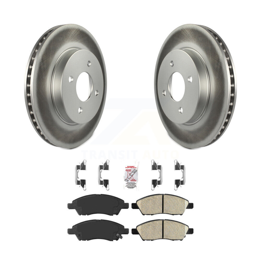 Transit Auto Front Coated Disc Brake Rotors And Ceramic Pads Kit KGA-100960