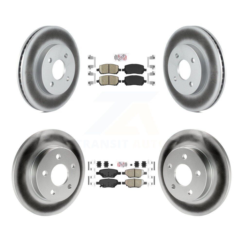 Transit Auto Front Rear Ceramic Pads And Coated Disc Brake Rotors Kit KGA-102700