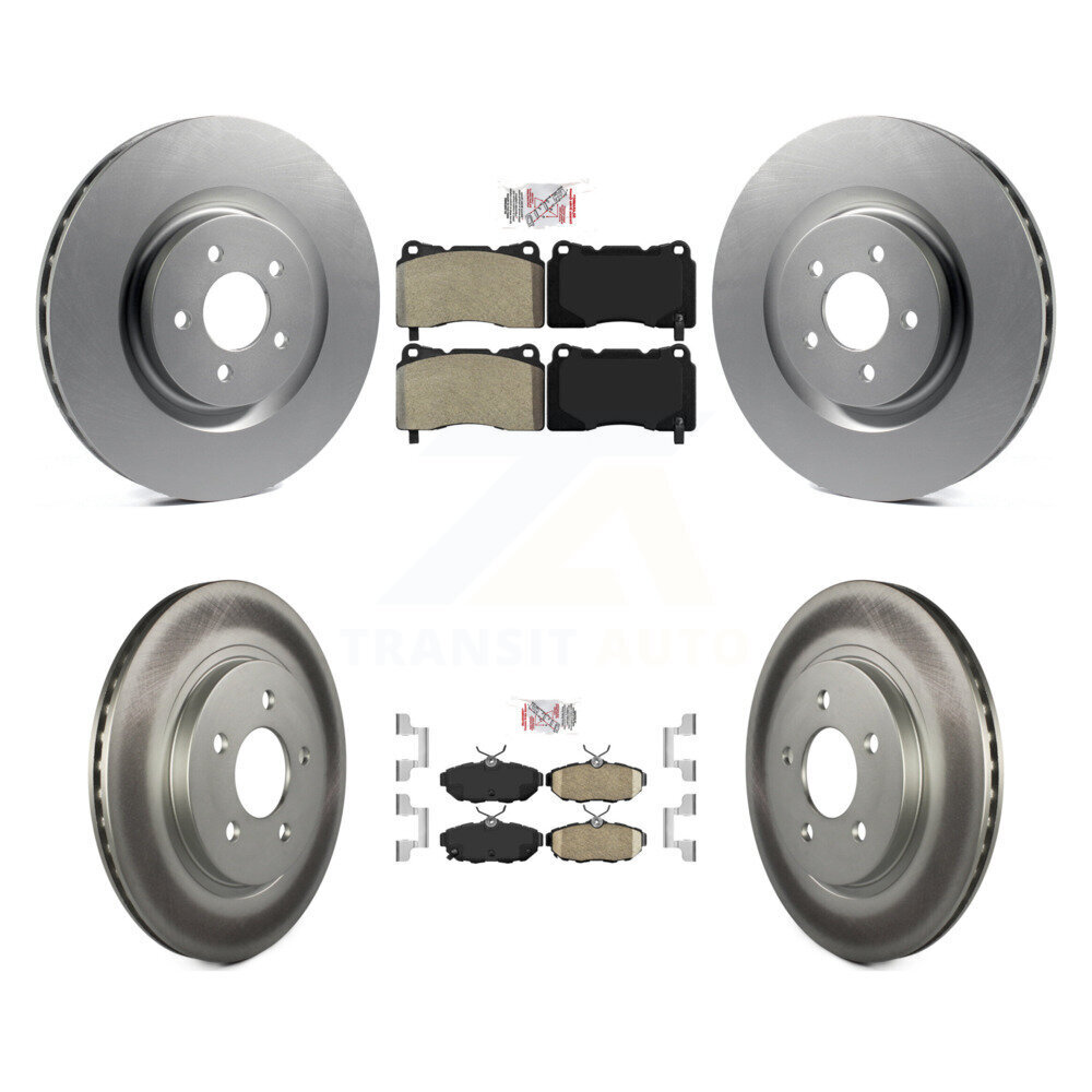 Transit Auto Front Semi-Metallic Rear Ceramic Pads And Coated Disc Brake Rotors Kit KGA-102789